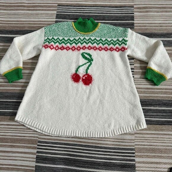 Free People Women's Cherry Heart Sweater Dress Soft Knit Cozy Multicolor Size XS - Picture 4 of 13